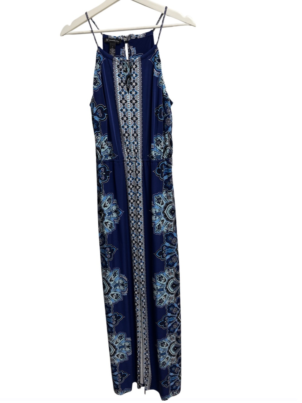 INC International Concepts | Blue Paisley Halter Maxi Dress | Size Medium - Picture 2 of 5